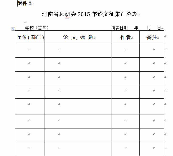 河南省远程开放教育研究会2015年论文征集汇总表